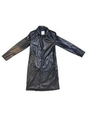 Abercrombie & Fitch Vegan Leather Trench Coat Womens